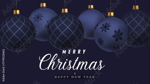 video greeting merry christmas card with balls celebration 