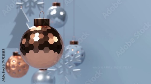 video celebration merry christmas ball with christmas tree 