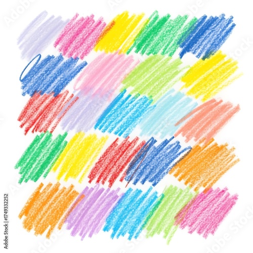 Colorful Crayon Scribbles - A Vibrant Abstract Background.