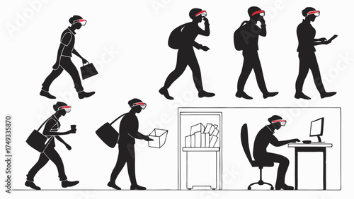 People Wearing Augmented Reality Smart Glasses for Work and Daily Life Future of Wearable Technology Digital Transformation Productivity