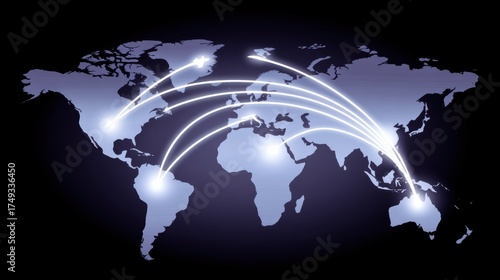 Global connectivity action world map digital illustration modern environment perspective concept for seo impact