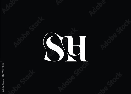 SH monogram logo | elegant modern initial branding design