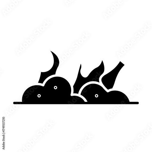 incineration glyph icon