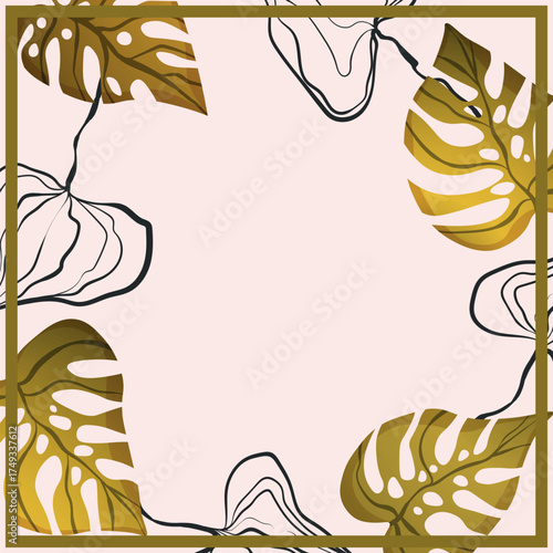Print for kerchief, bandana, scarf, handkerchief, shawl, neck scarf. Squared pattern with ornament for fabric, textile, silk products. Paisley vector with abstract flowers. Floral folk tracery.