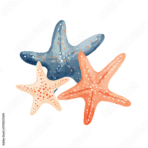 Vibrant Starfish Vector Illustration for Summer Beach Design.