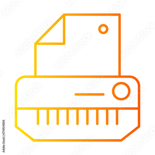 paper shredder gradient icon