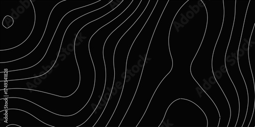Abstract black and white flowing wave pattern with a smooth silk texture backdrop