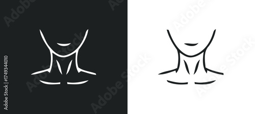 Minimalist line art of a woman s neck and shoulders in silhouette style