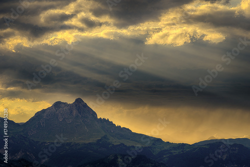 sunset in the mountains
