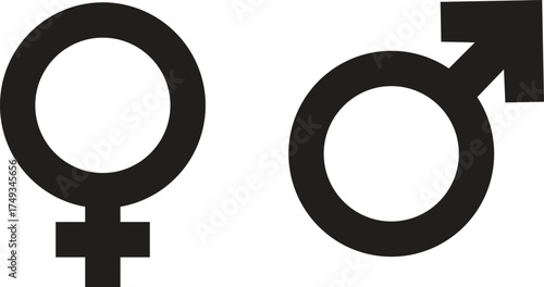 Male and Female Gender Symbols Vector Icons Venus and Mars

