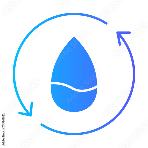 water recycling gradient icon