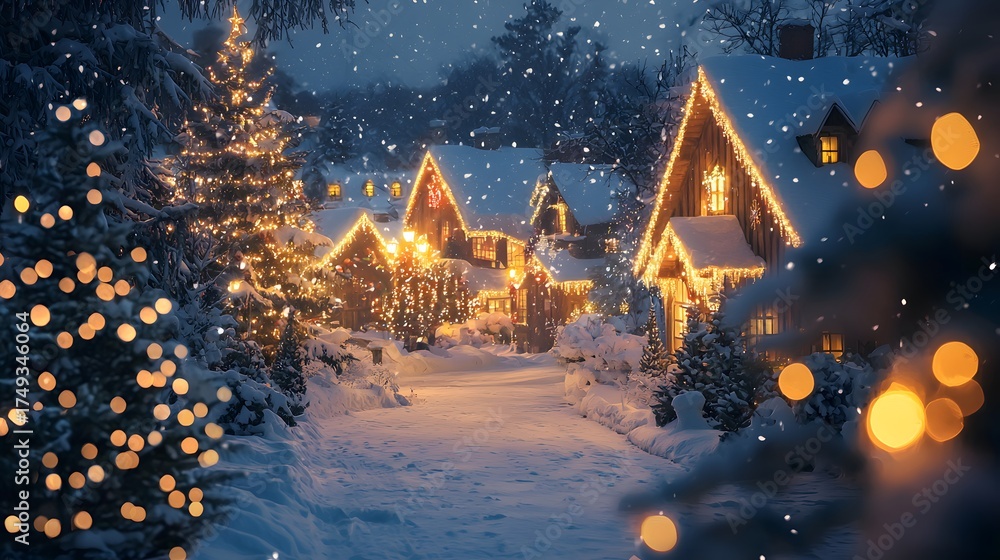 Fototapeta premium Peaceful holiday village scene high resolution picture