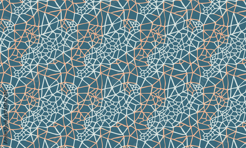 Intricate Geometric Web and Crystal Lace Seamless Pattern