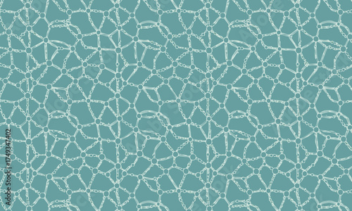 Abstract Textured Web and Chain Network Seamless Pattern