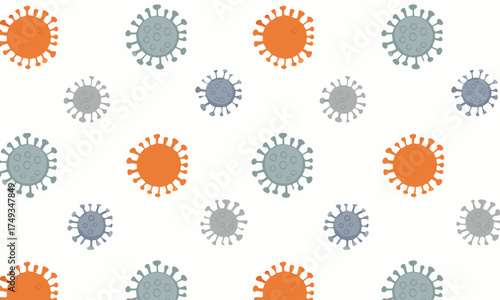 Hand Drawn Stylized Virus Seamless Pattern