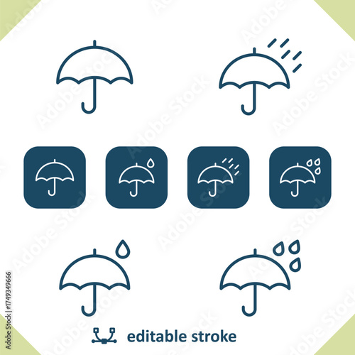 Weather Icons. Raining, Rain, Umbrella