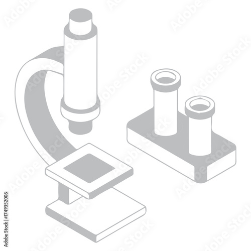 Microscope and vials icon
