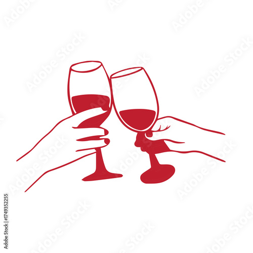 Cheers with Red Wine