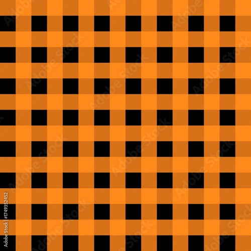 Orange and Black Plaid Digital Design