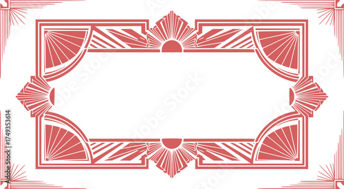 Luxurious 1920s Art Deco Border Frame Silhouette - Geometric Pattern Vector	