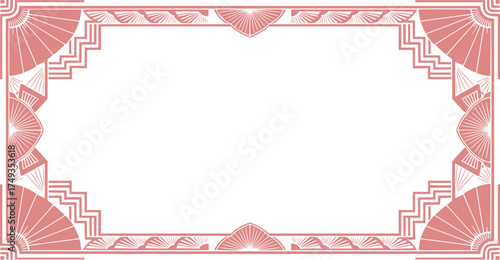 Luxurious 1920s Art Deco Border Frame Silhouette - Geometric Pattern Vector	