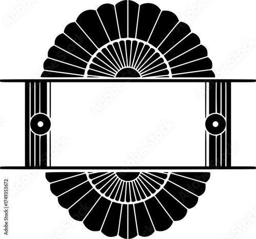 Luxurious 1920s Art Deco Border Frame Silhouette - Geometric Pattern Vector	