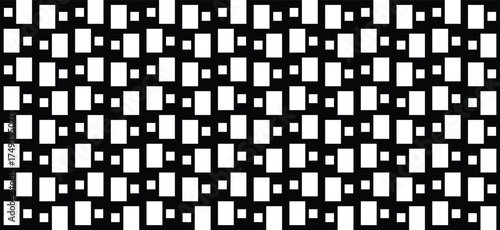 Monochrome Geometric Grid Seamless Pattern