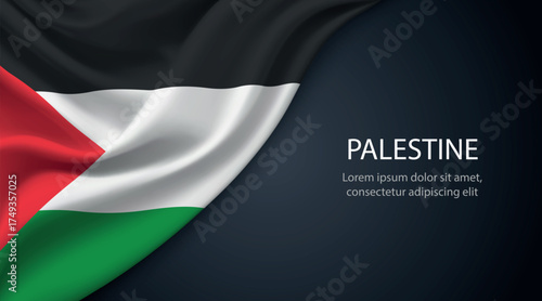 Palestine national flag with smooth fabric texture background Free Download Palestine national flag with smooth fabric texture background - GFXLoad