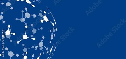 sfera, chimica, particelle, atomi, molecole, blu, azzurro