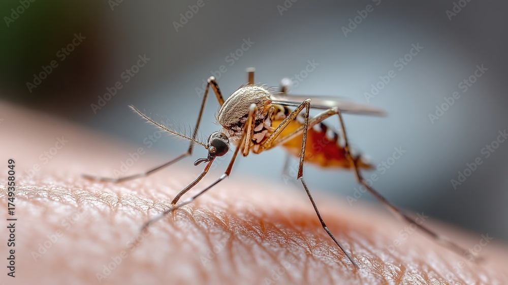 custom made wallpaper toronto digitalMoustique femelle se nourrissant de sang sur la peau humaine