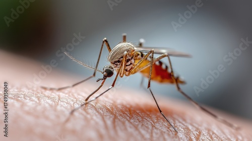 Wallpaper Mural Moustique femelle se nourrissant de sang sur la peau humaine Torontodigital.ca