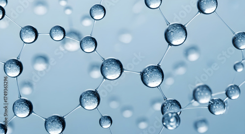 Fototapeta Naklejka Na Ścianę i Meble -  Molecule structure water atom science medical research technology background healthcare innovation 3d render