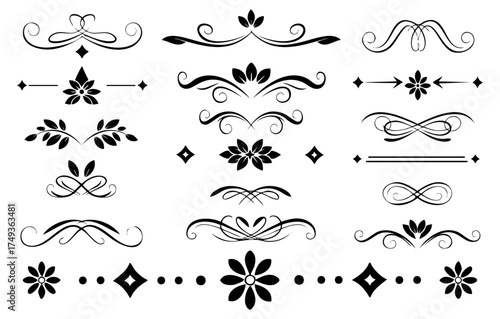 Elegant decorative flourishes and dividers for classic design projects