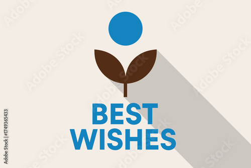 Minimalist Geometric Poster. Best Wishes. geometric sans heavy, flat fills, long angled shadows, minimalist