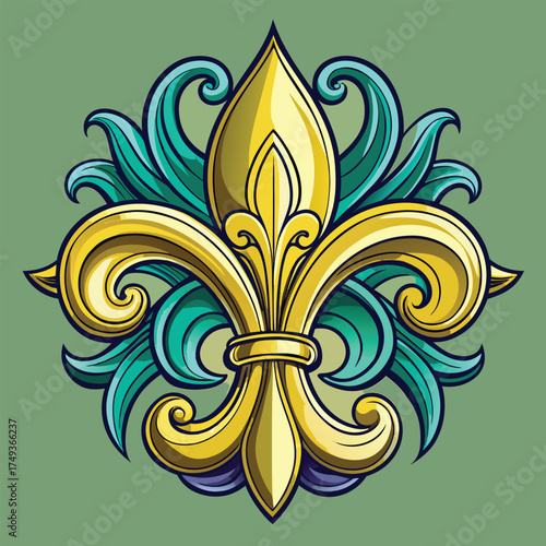 classic fleur de lis decorative ornament.eps