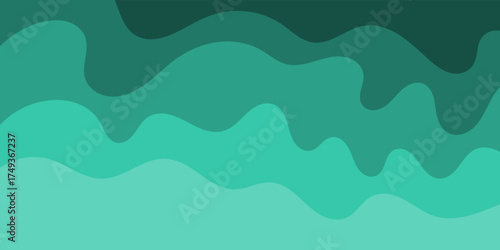 Abstract background with green waves