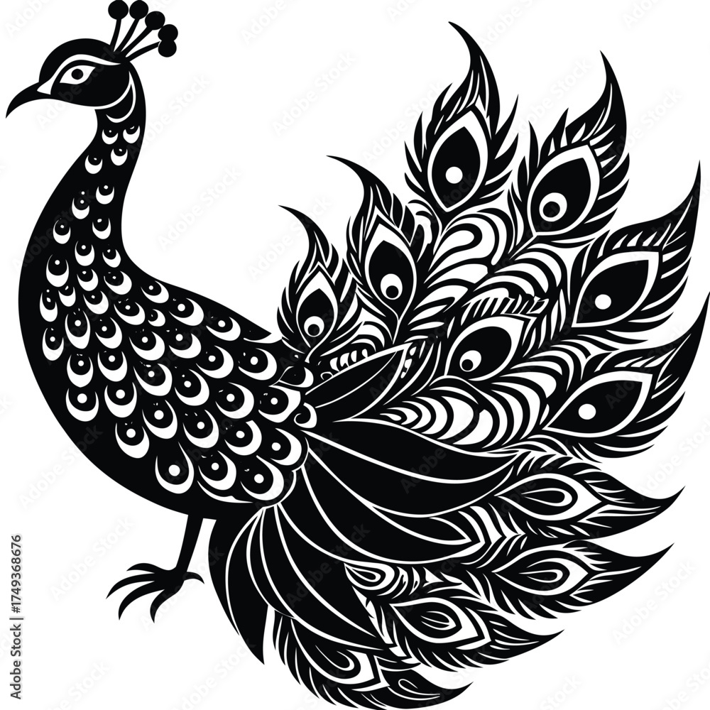 Fototapeta premium peacock feather vector illustration