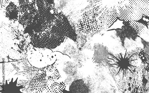 Glitch distorted grunge layer . Noise destroyed texture . Trendy defect error shapes .Abstract grunge halftone background Vector, black and white error glitch art design grunge background backdrop sur