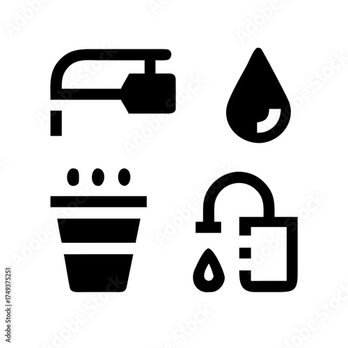 Icon illustrating water usage and conservation
