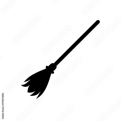 Silhouette of a witch's broomstick