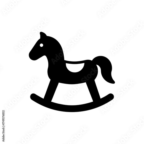 Silhouette of a rocking horse toy