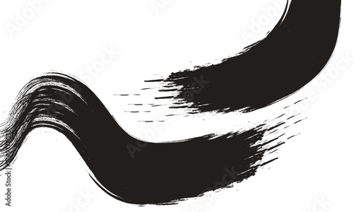 Dynamic Black Ink Brush Stroke Swipe