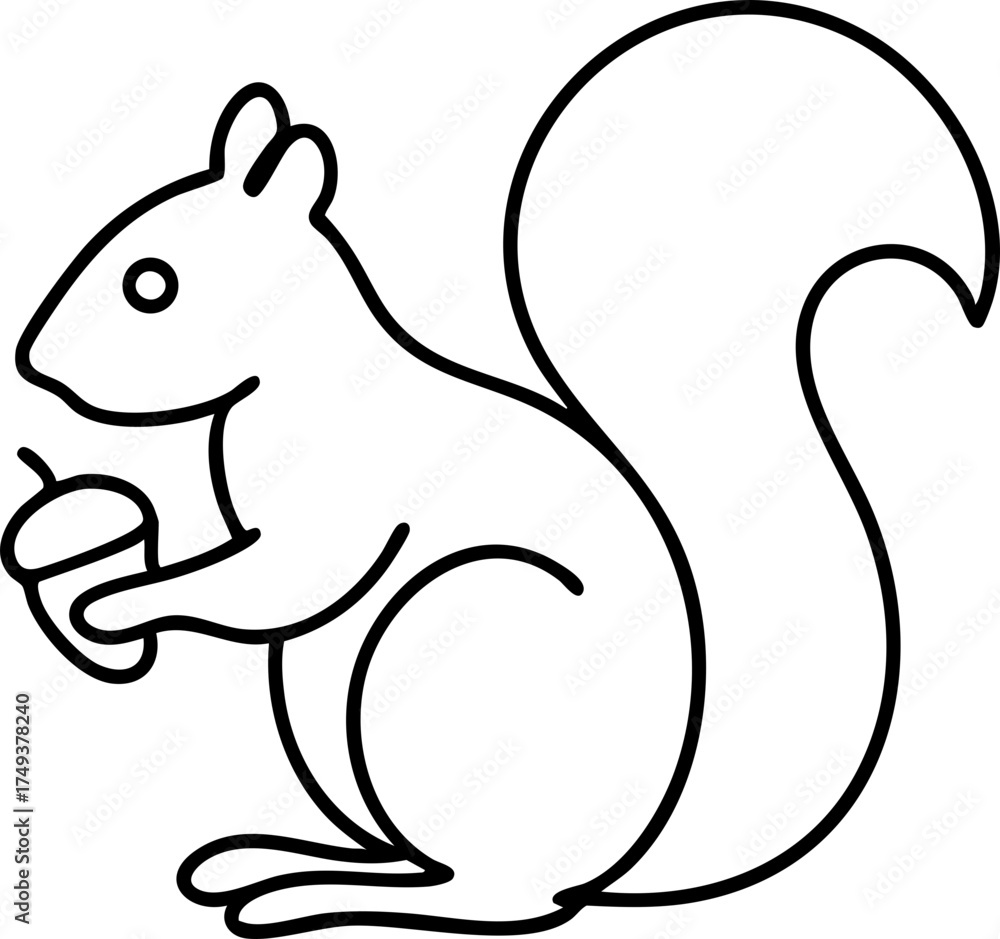 Fototapeta premium Squirrel Holding Acorn Icon
