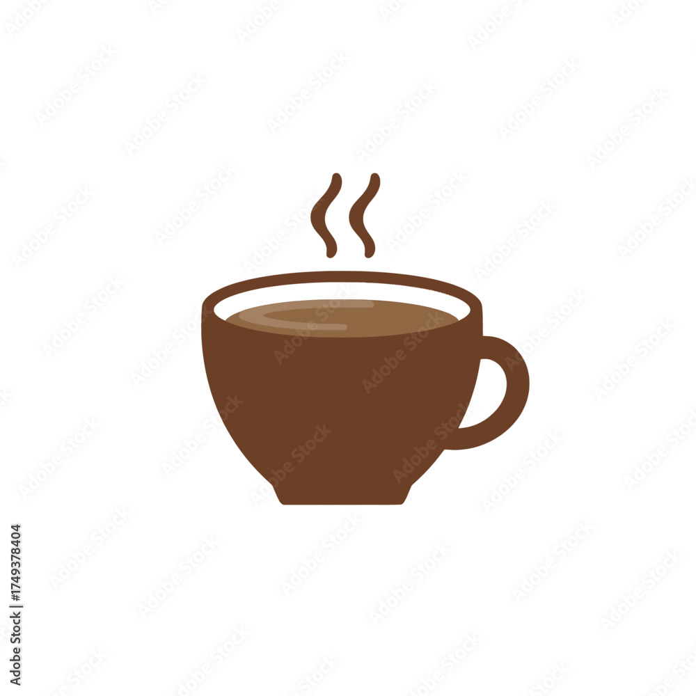 Obraz premium Steaming Coffee Mug Vector Icon