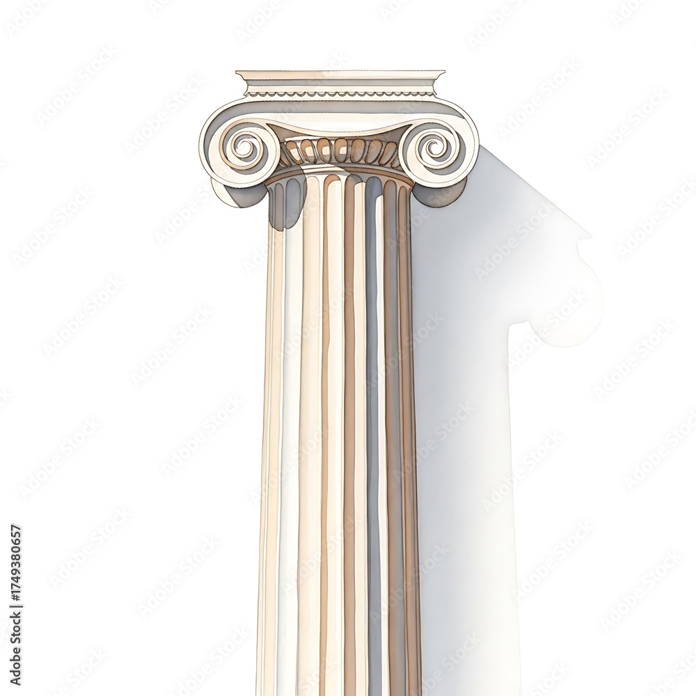 Obraz premium Elegant Ionic Column - A Timeless Architectural Detail.