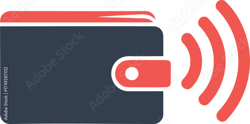 Contactless payment wallet icon digital transaction secure finance.