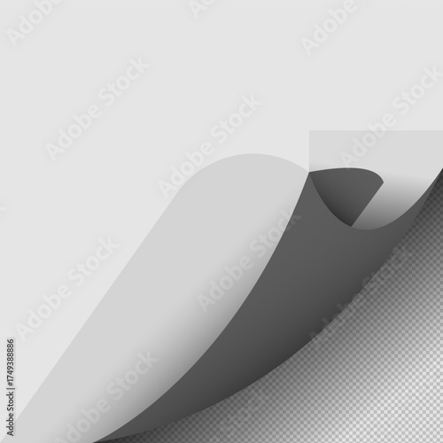 Curly corner edge black paper