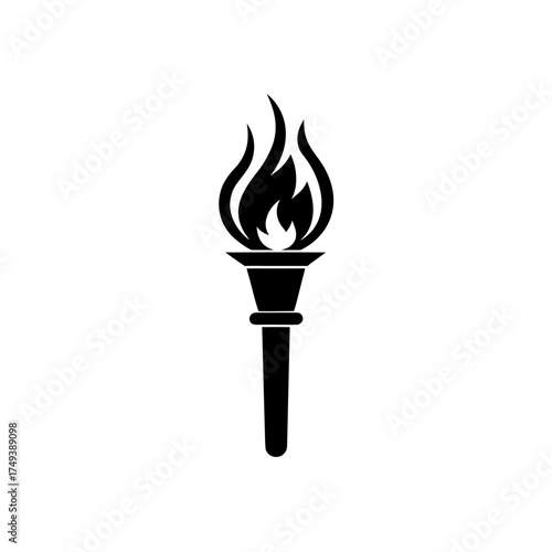 Illustration of a black torch on transparent background