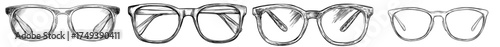 A black silhouette of stylish eyeglasses that combines classic and modern design for fashion purposes