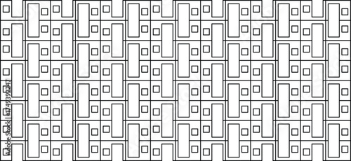 Interlocking Geometric Grid Pattern in Monochrome.